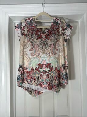 World Unity Women’s Paisley Cold-Shoulder Top - Multicolor